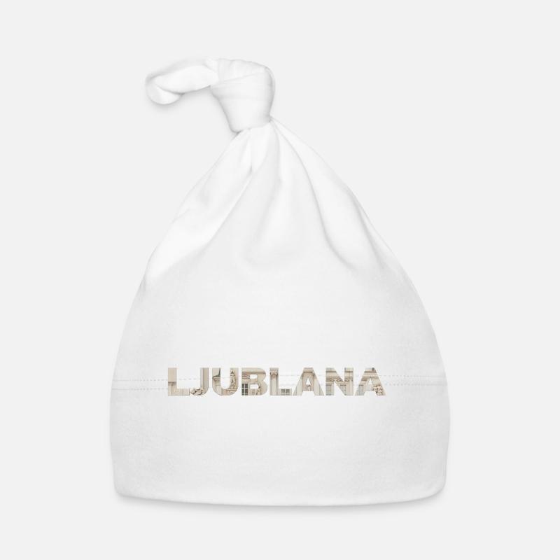 LJUBLJANA – Architectural Stone Typography Organic Baby Cap