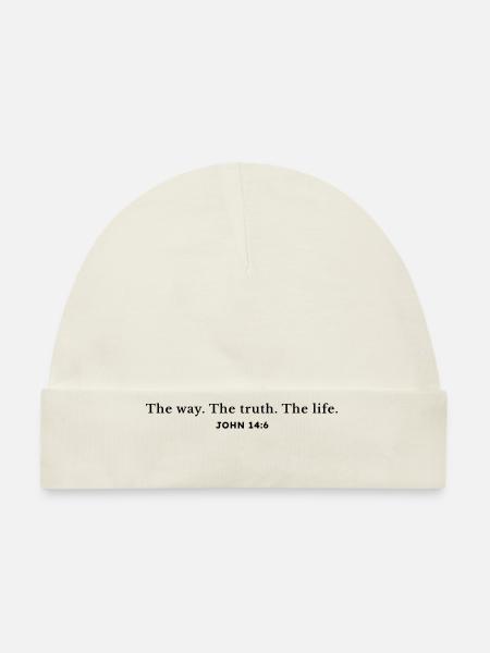 The way. The truth. The life. - Organic Baby Cap - white - Front