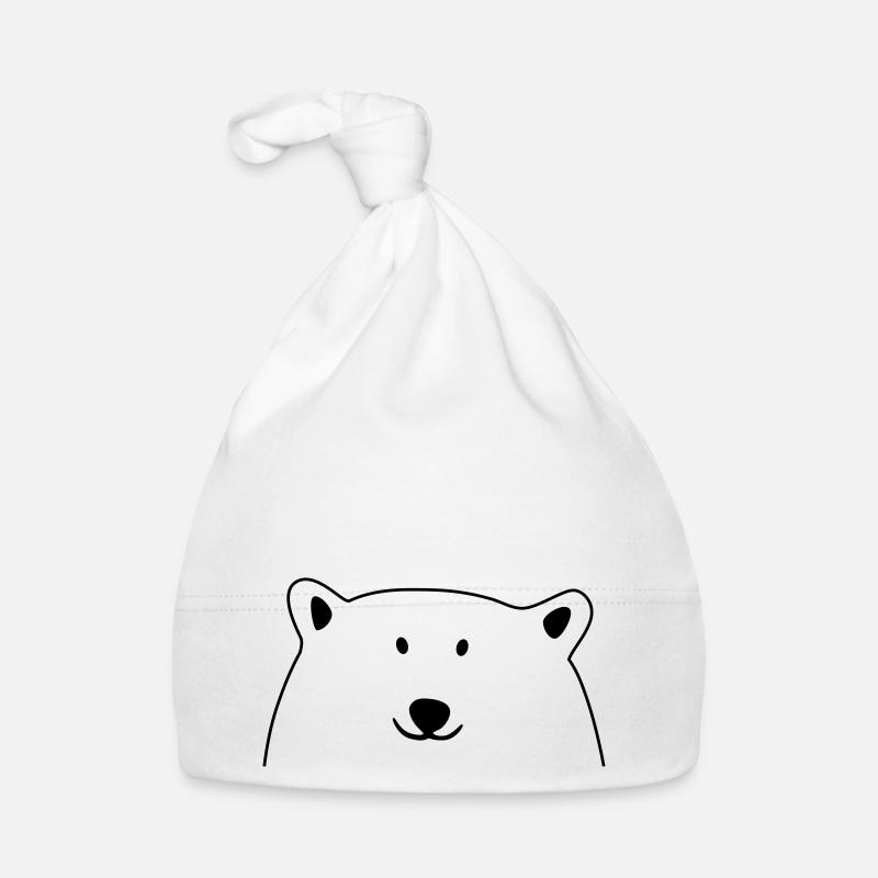 Eisbär Gesicht - Baby Bio-Mütze - Weiß