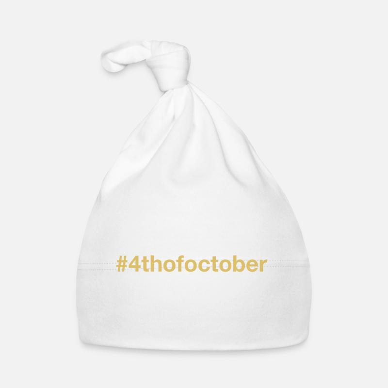 né le 4 octobre Hashtag anniversaire Bonnet bio Bébé