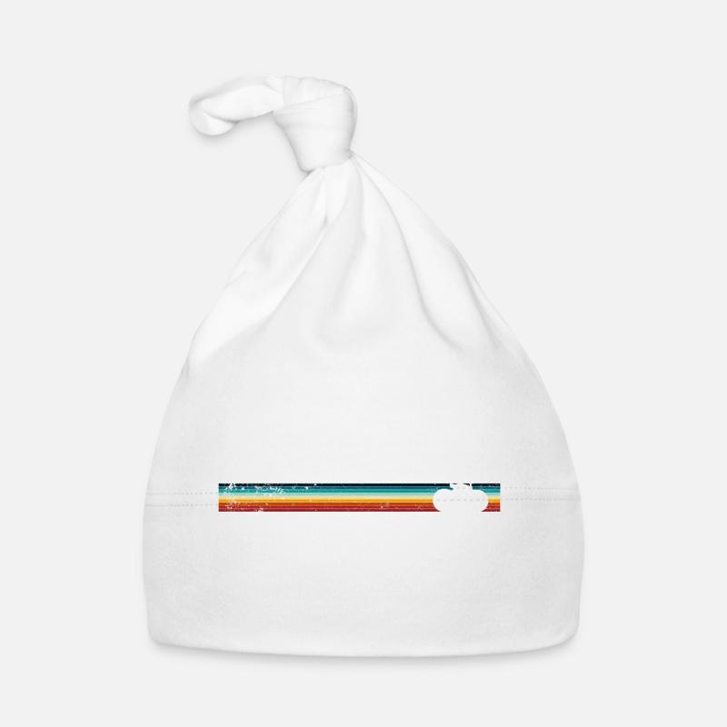 Rainbow Stripe Bicycle Design Organic Baby Cap