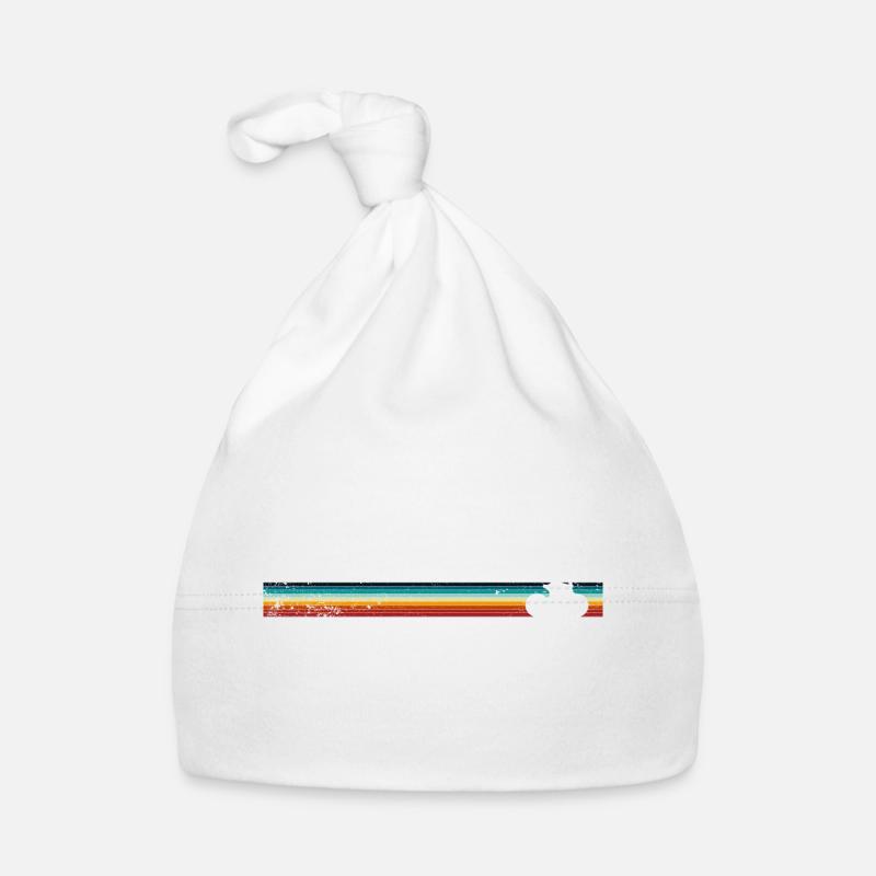 Retro Rainbow Stripes Bicycle Organic Baby Cap