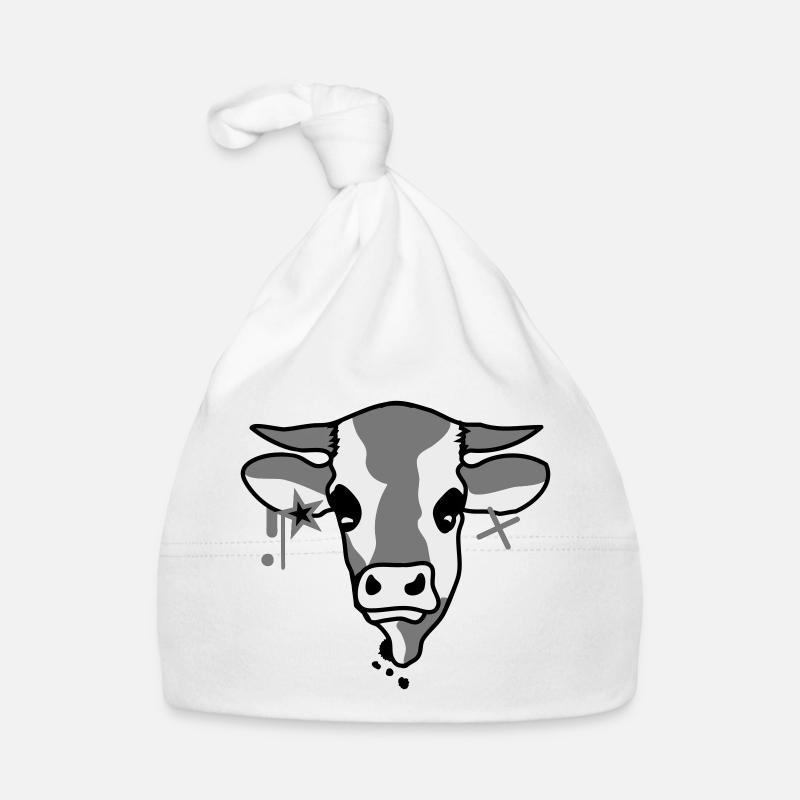 La tête d'une vache Bonnet bio Bébé