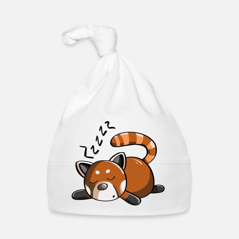 Ronflement panda rouge panda ours dort Bonnet bio Bébé