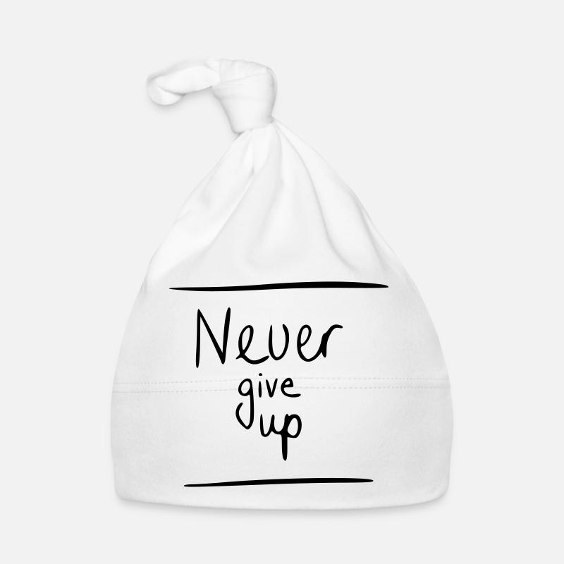Never give up Baby Bio-Mütze