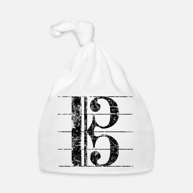 Alto clef, clé de l'alto, clef - Bonnet bio Bébé - blanc