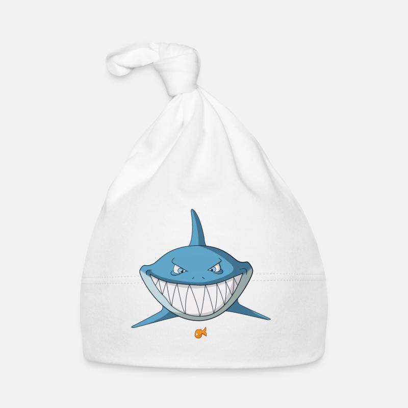Shark comic grins - fun Organic Baby Cap