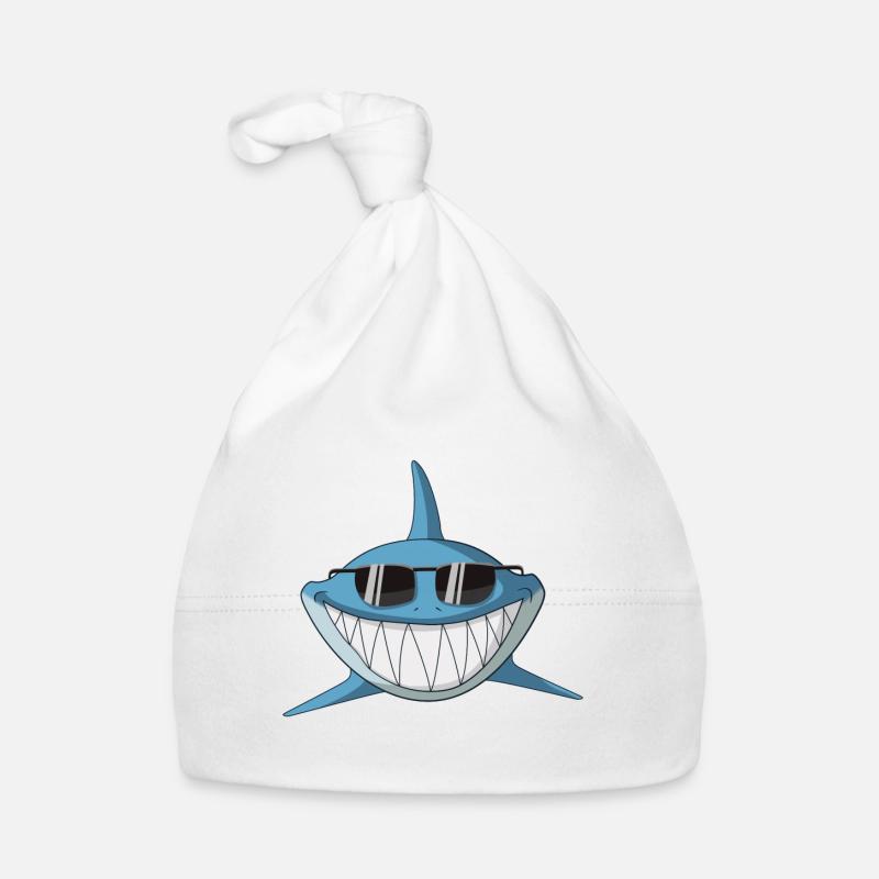 Des lunettes de soleil de requin cool sourient aux amateurs de requins Bonnet bio Bébé