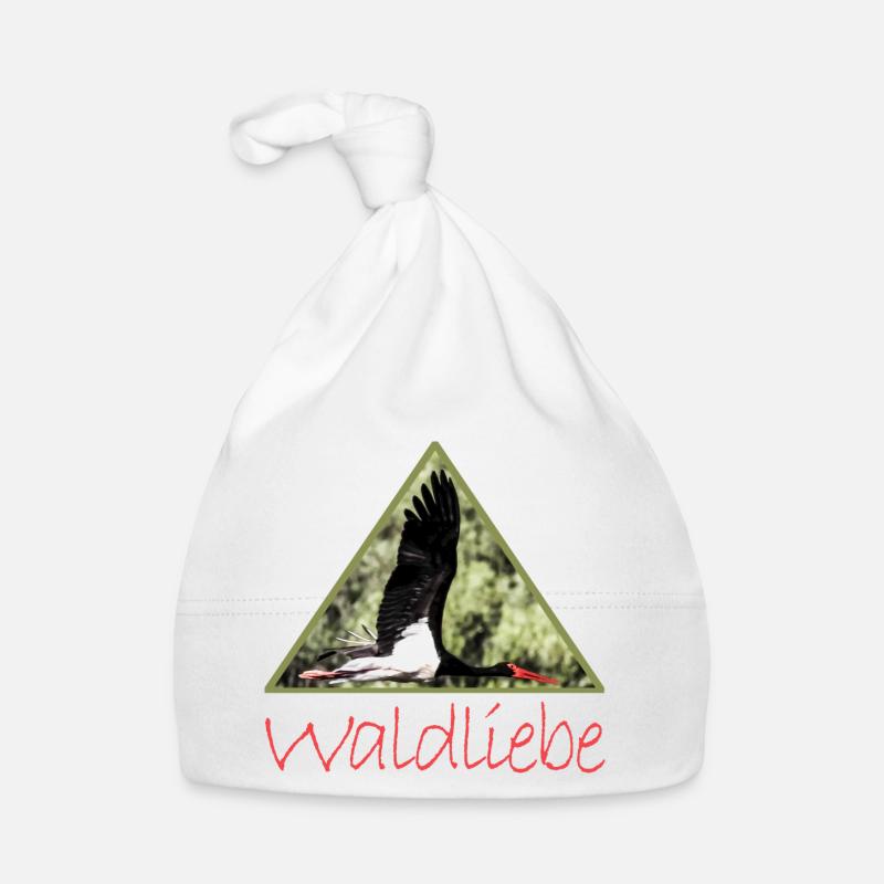 wald 8 waldliebe mit schwarzstorch Baby Bio-Mütze