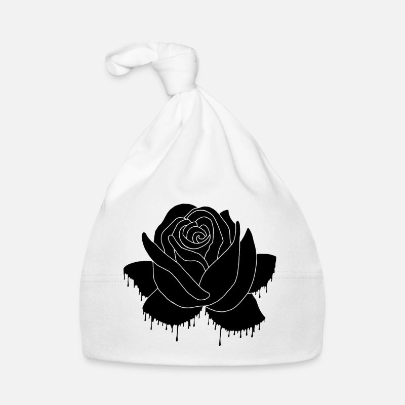 Graffiti einer schwarzen Rose Baby Bio-Mütze
