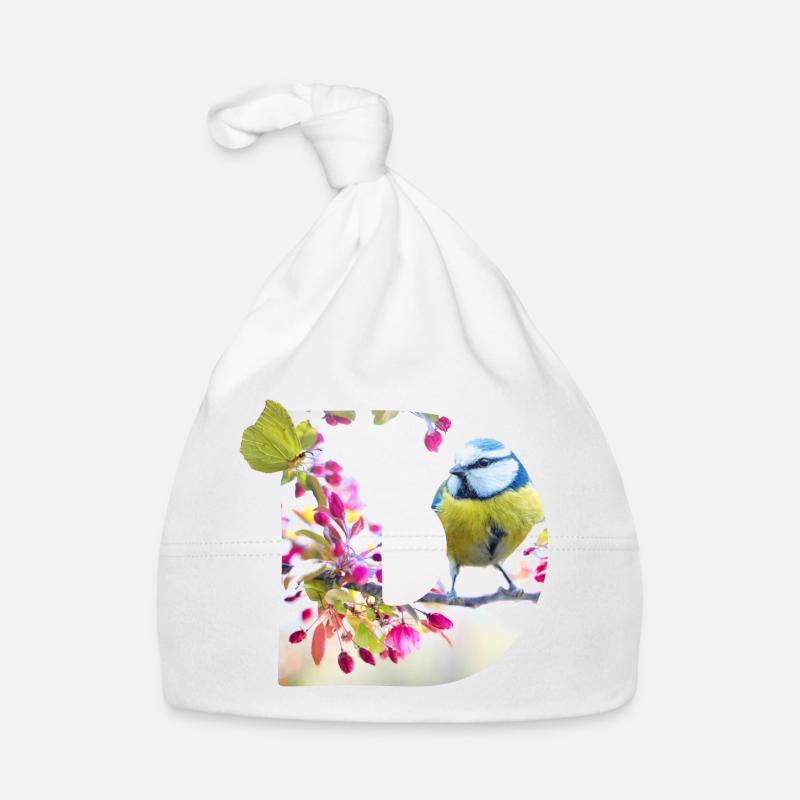 frühling vogel schmetterling d Baby Bio-Mütze