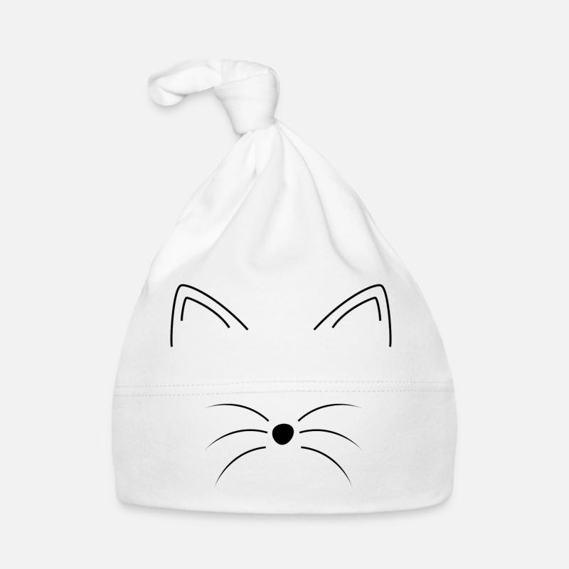 Katze - Baby Bio-Mütze - Weiß