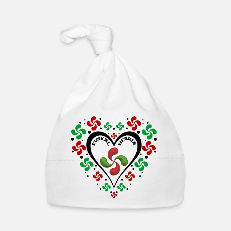 Basque Heart - Cœur Basque - Bonnet bio Bébé - blanc