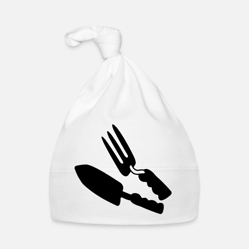 Gartengeräte Shepje und Rechen Baby Bio-Mütze