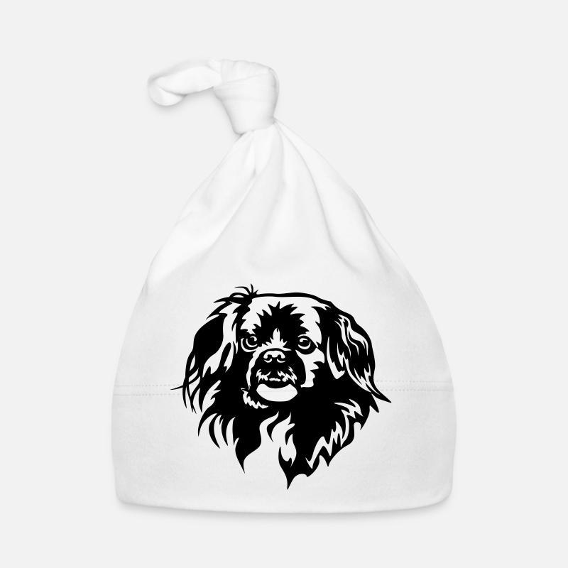 Tibetan Spaniel Head Organic Baby Cap