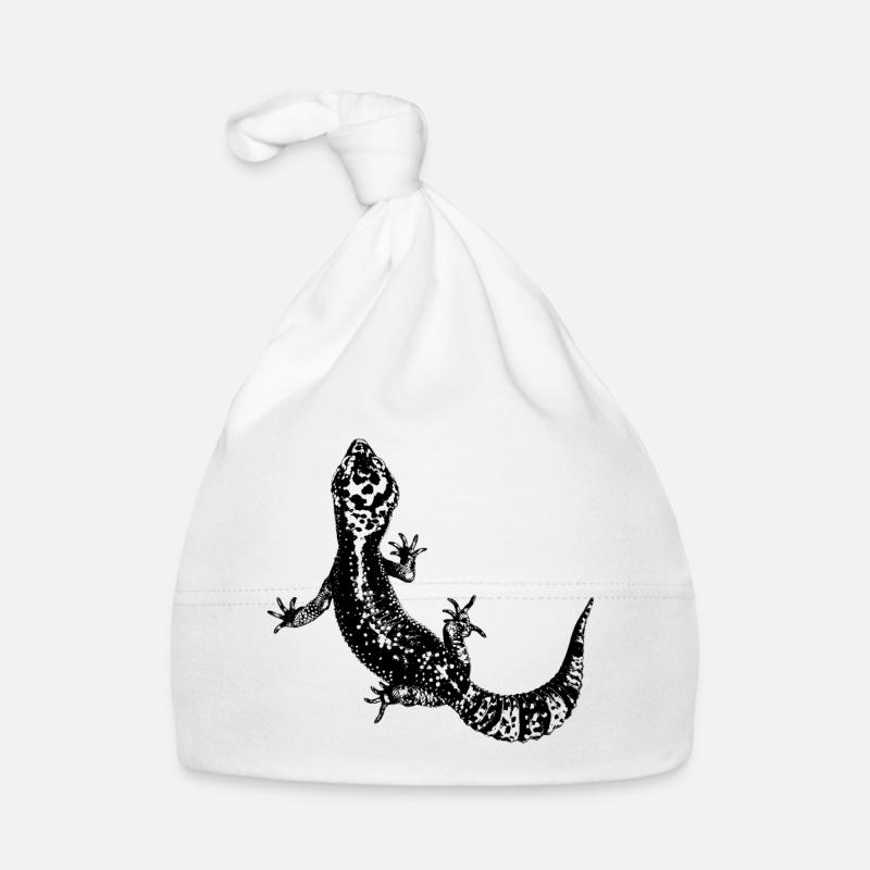 Leopardgecko / Gecko - Organic Baby Cap - white