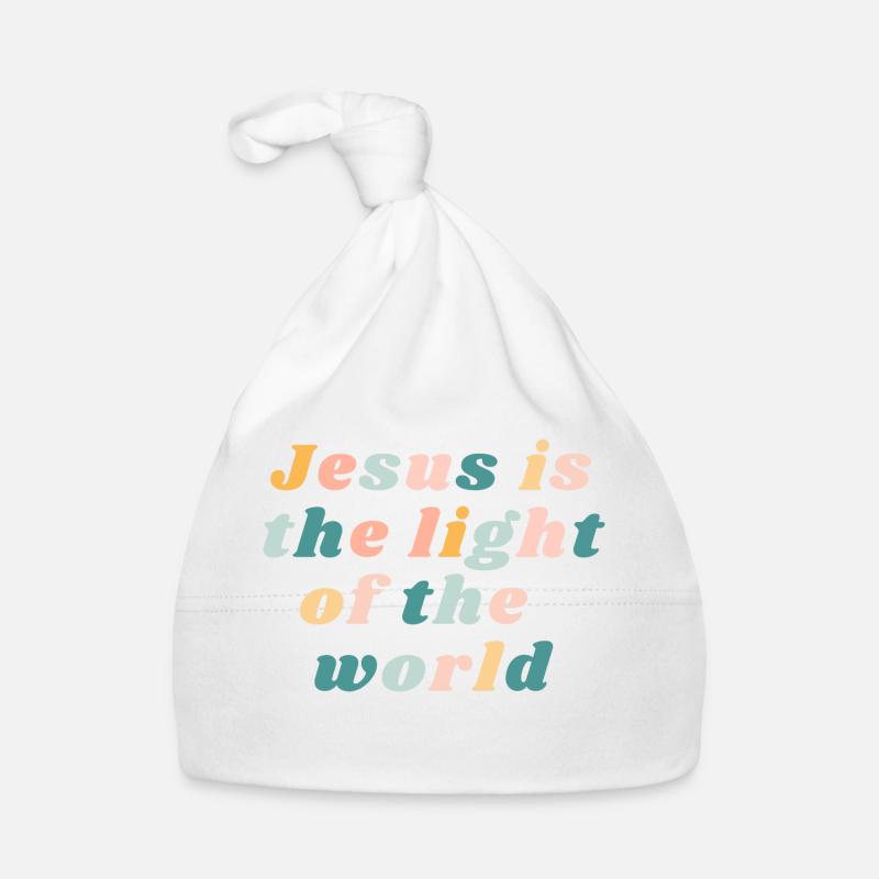 Jesus ist das Licht der Welt Bunter Christ Baby Bio-Mütze