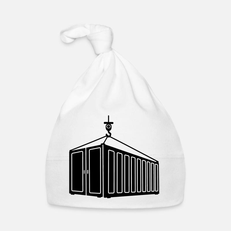 Sea container on hook crane logo Organic Baby Cap
