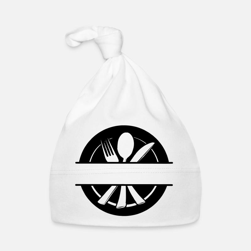 Cutlery menu logo with plate Organic Baby Cap
