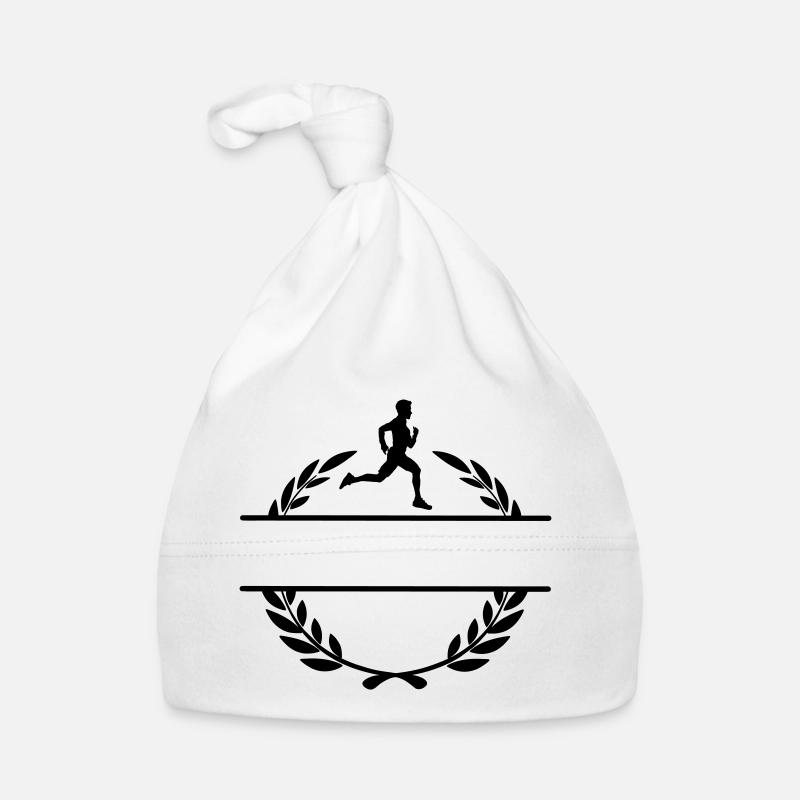 Läufer im Lorbeerkranz transparentes Logo Baby Bio-Mütze