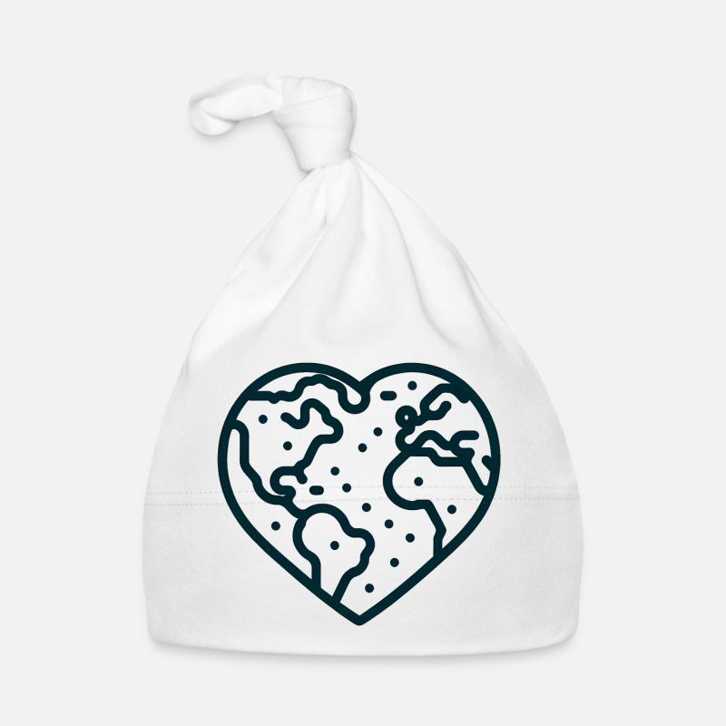 Terre en forme de cœur Bonnet bio Bébé