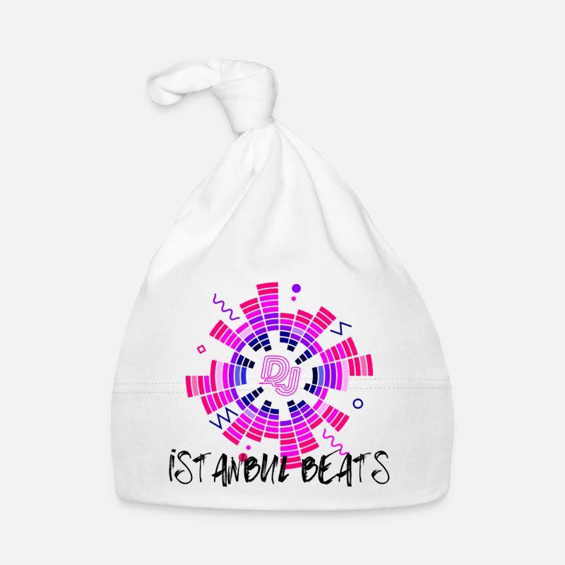 Disco Neon DJ Circle Design Organic Baby Cap