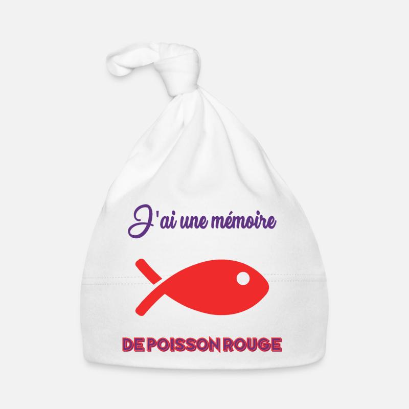 HUMOUR. POISSON. POISSON D'AVRIL - Bonnet bio Bébé - blanc