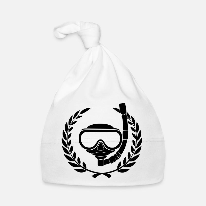 Lunettes de plongée en couronne de laurier - Bonnet bio Bébé - blanc