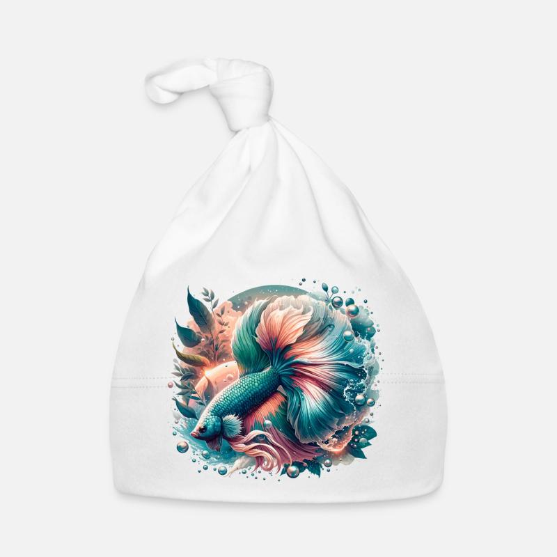 Betta splendens, colorful fish Organic Baby Cap