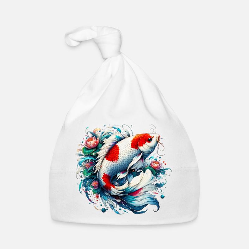 Japanese Japanese Koi Carpfish Organic Baby Cap