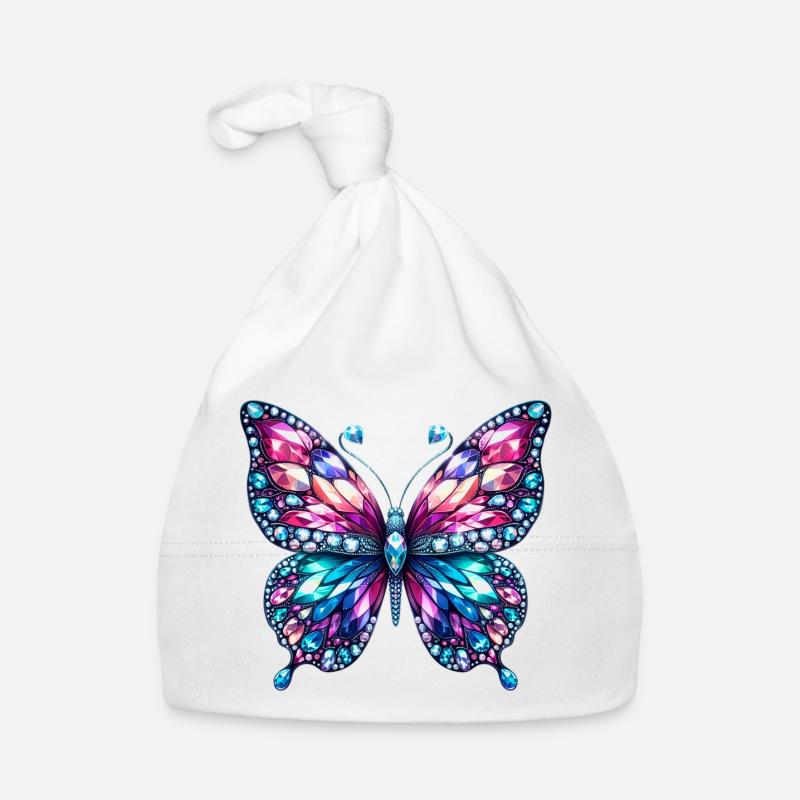 Papillon, Diamant, Diamants, Cristaux, Cristal Bonnet bio Bébé