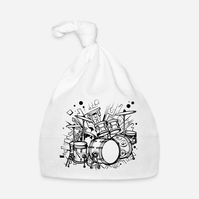 Drum Sketch Organic Baby Cap