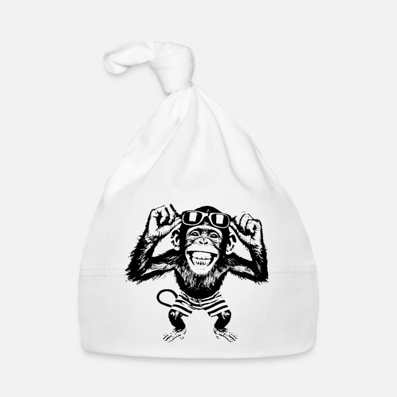 Grinsender Affe mit Sonnenbrille Baby Bio-Mütze