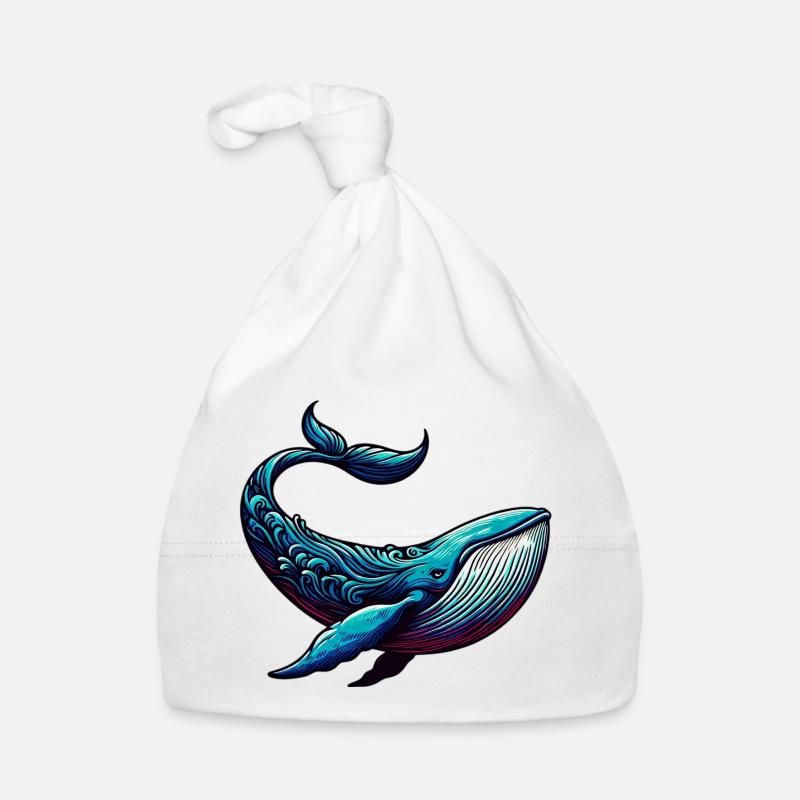 Baleine - Bonnet bio Bébé - blanc