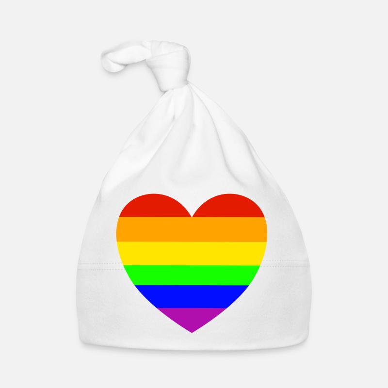 Conception de la fierté du cœur de l’arc-en-ciel - Bonnet bio Bébé - blanc