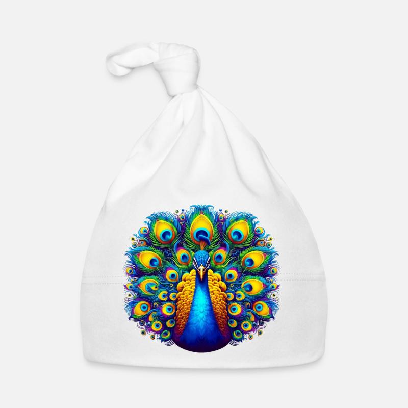Peacock Organic Baby Cap