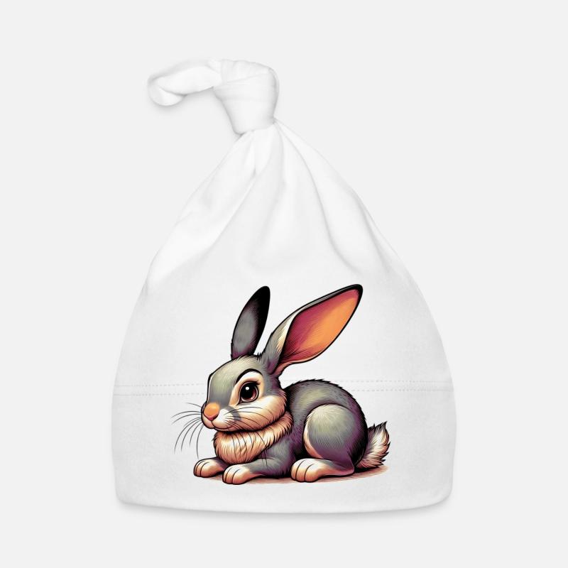 Rabbit - Organic Baby Cap - white