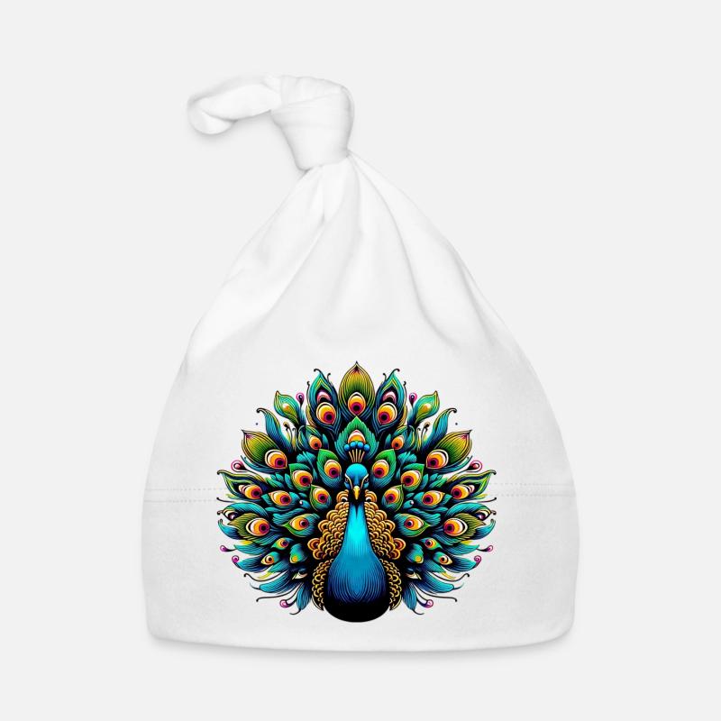 Peacock Organic Baby Cap