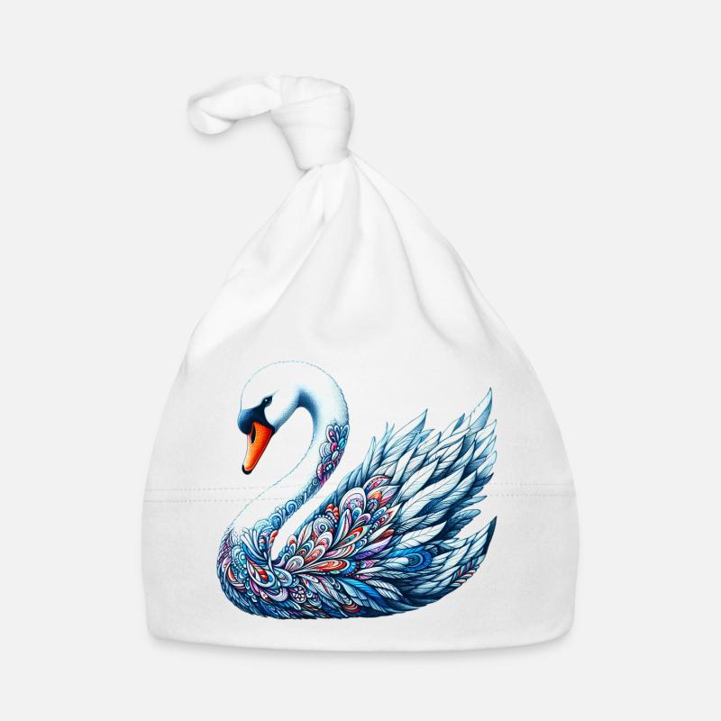 Cygne - Bonnet bio Bébé - blanc
