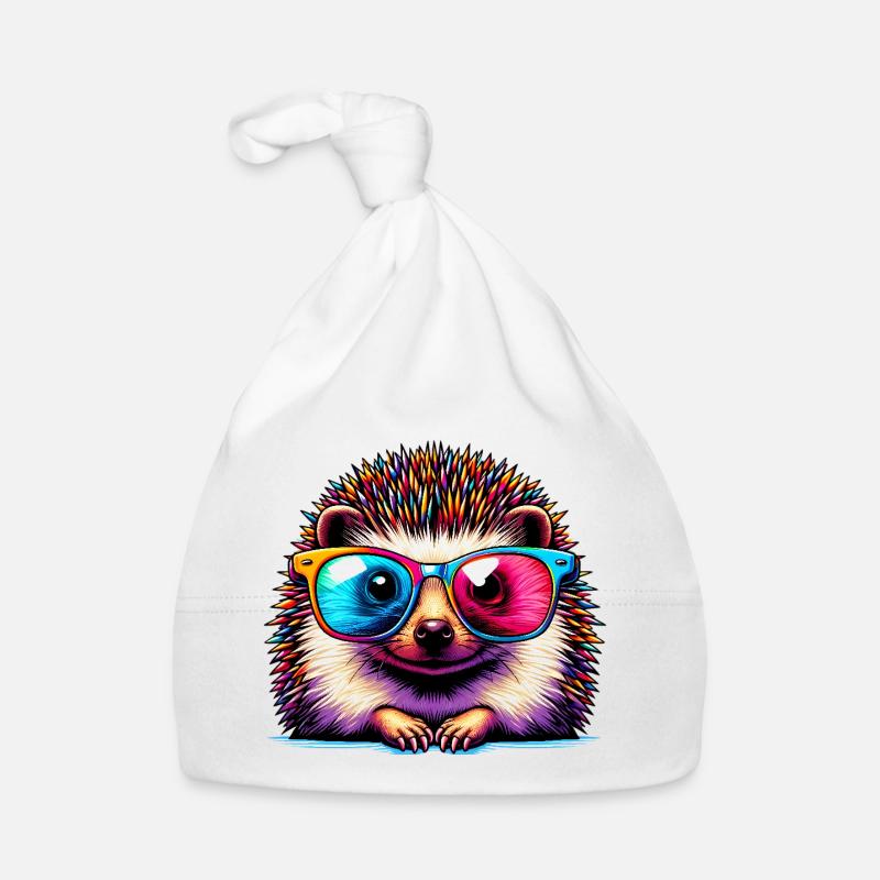 Igel mit Sonnenbrille Baby Bio-Mütze