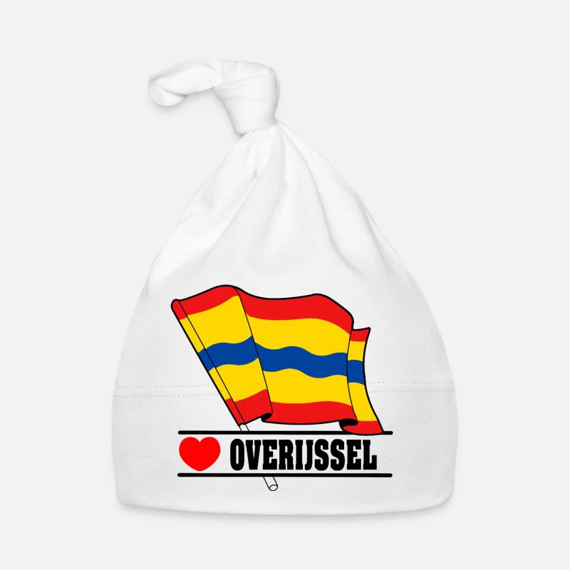 Drapeau Overijssel coeur Overijssel Bonnet bio Bébé