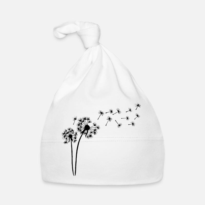 Black dandelion in the wind Organic Baby Cap