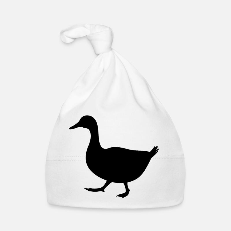 Silhouette de canard marchant Bonnet bio Bébé