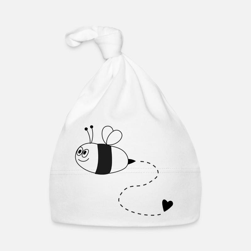 Bee with heart Organic Baby Cap