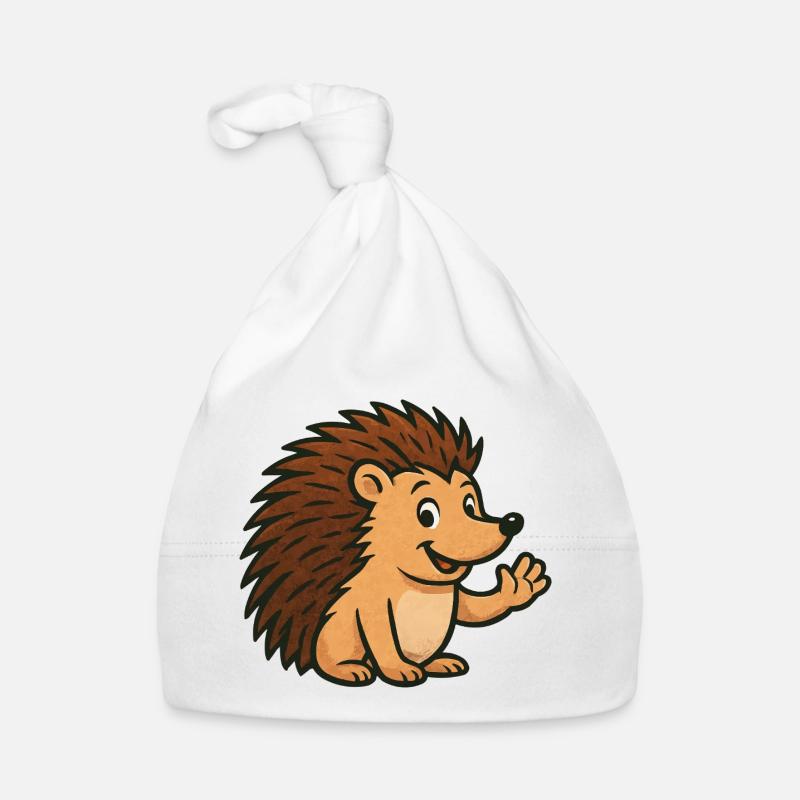 Hérisson mignon avec un visage heureux Bonnet bio Bébé