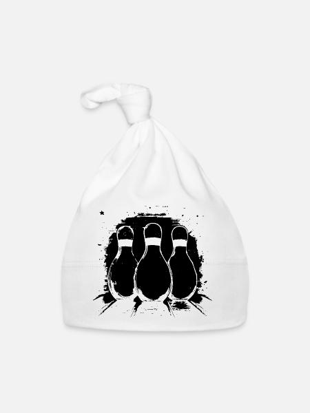 Graphiques de bowling - Bonnet bio Bébé - blanc - Devant