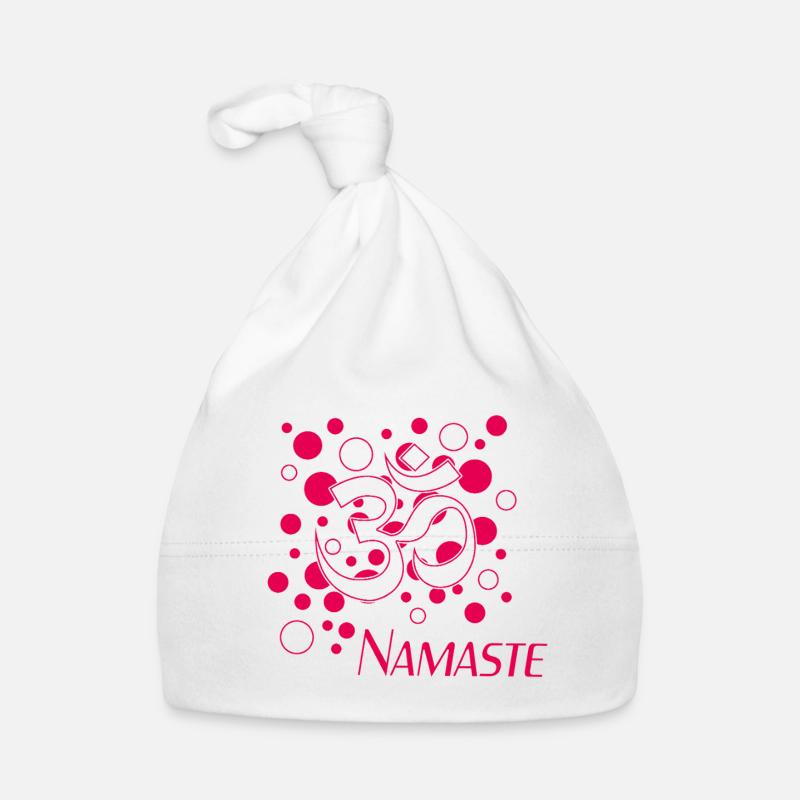 Om Namaste Pink Circle Design Organic Baby Cap