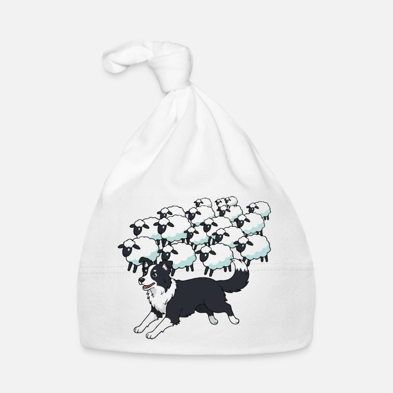 Border Collie and Clouds Sheep Organic Baby Cap