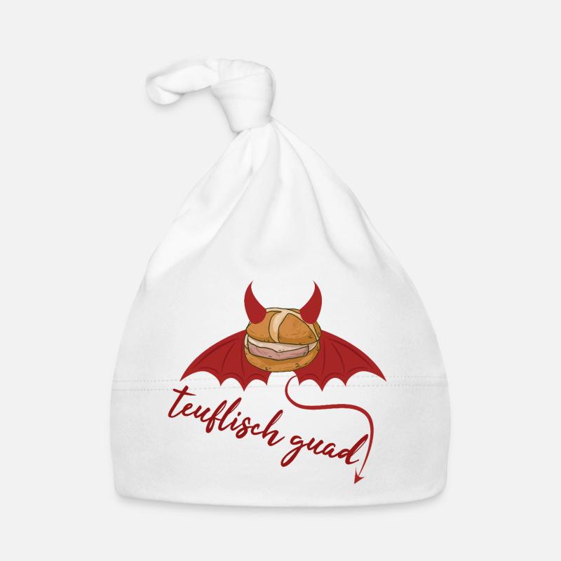 Devilishly cool Bavarian Leberkäs design Organic Baby Cap