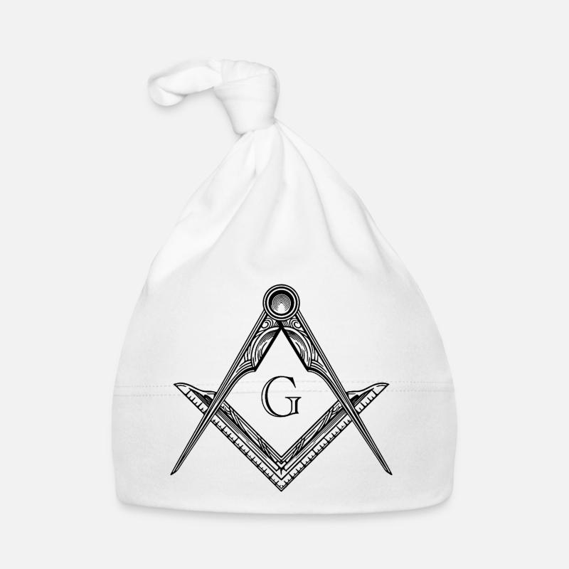 Masonic Symbol Angle & Compass Freemasonry Organic Baby Cap